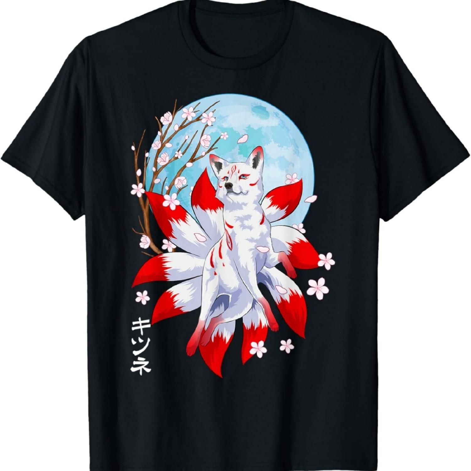 

Kitsune Fox Japanese Nine Tailed Fox Magical Creature T-Shirt XXXXXL різнокольоровий