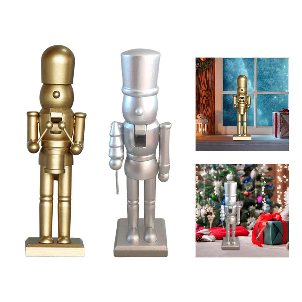 Christmas Nutcracker Figurine Christmas Gift Tabletop Ornament Decorative Statue for Entrance Desk Festival Living Room Party