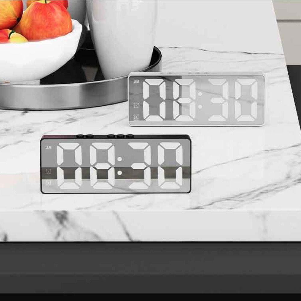 Digital Display Voice Control LED Alarm Clock Mute Wake-up Artifact Digital Clock Dual Alarms Student Clock Travel