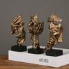 Nordic Creative Silence Is Gold Statue Resin Thinker Sculpture Figurine Vintage Home Office Decoration Modern Art Resin Decor