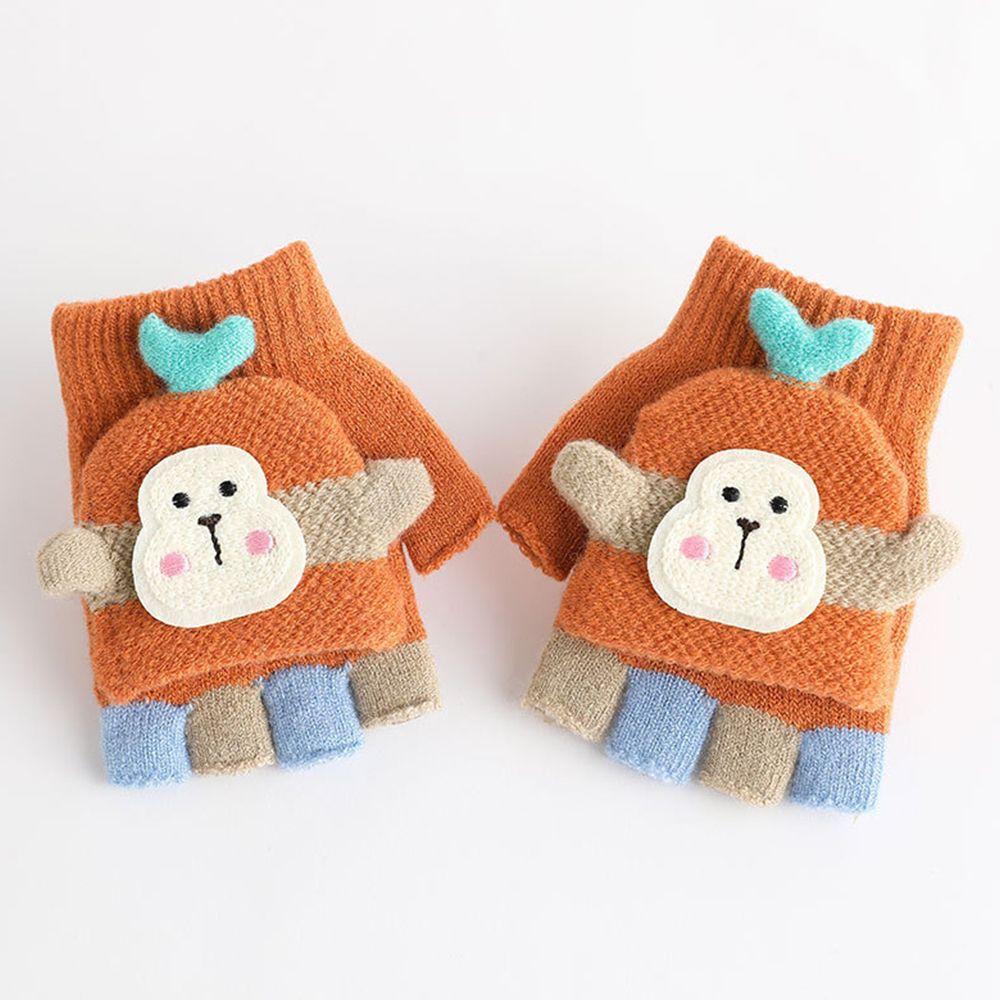 protection Kids Fingerless  Gloves Knitted Gloves Clamshell Half Finger Gloves Winter Warm Mittens