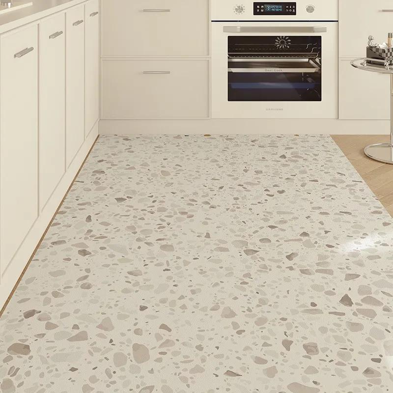 

Kitchen Carpet Non-slip Waterproof Leather Floor Mat Imitation Marble Texture Color Large Size Rug PVC Home Decoration Foot Mats 1pc 50x80cm