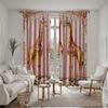 2 peças de decoração de flores em pó HD Girly Girafa cortina decorativa Cortina com estampa digital de gravata rosa Estilo de decoração para casa
