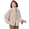 Medium-aged women's clothing, young women wear short stand-up collar mink fleece fur integrated leather fleece jacket for women
