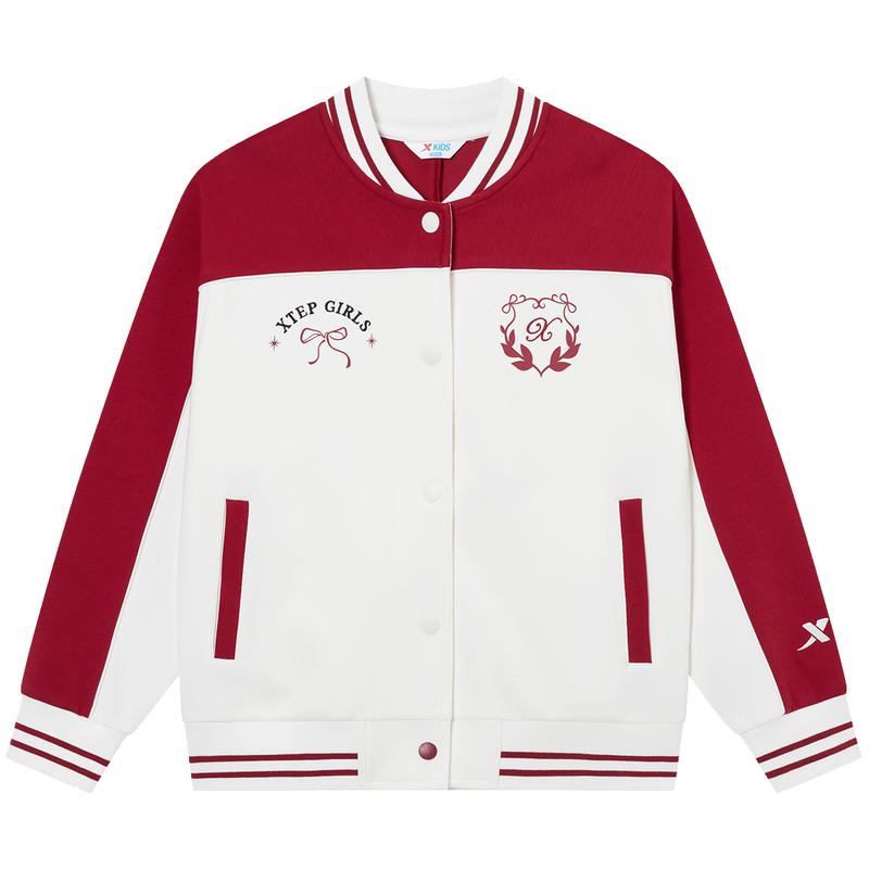 Xtep Kids Retro Colorblock Baseball Jacket 160