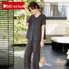 Elegant Women's Summer Short-Sleeve Top & Wide-Leg Pants Set
