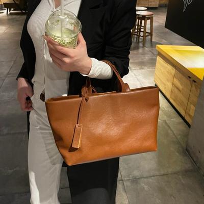 Women's Bag Genuine Leather Women's Bag Underarm Single Shoulder Cowhide Leather Bag Niche Crossbody Vintage Soft Leather Large Capacity