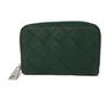 Used 11897 Coin Purse 620348 7943 Calfskin Navy Zip Around RFID Maxi Intrecciato Green Men's from Japan AUTHENTIC