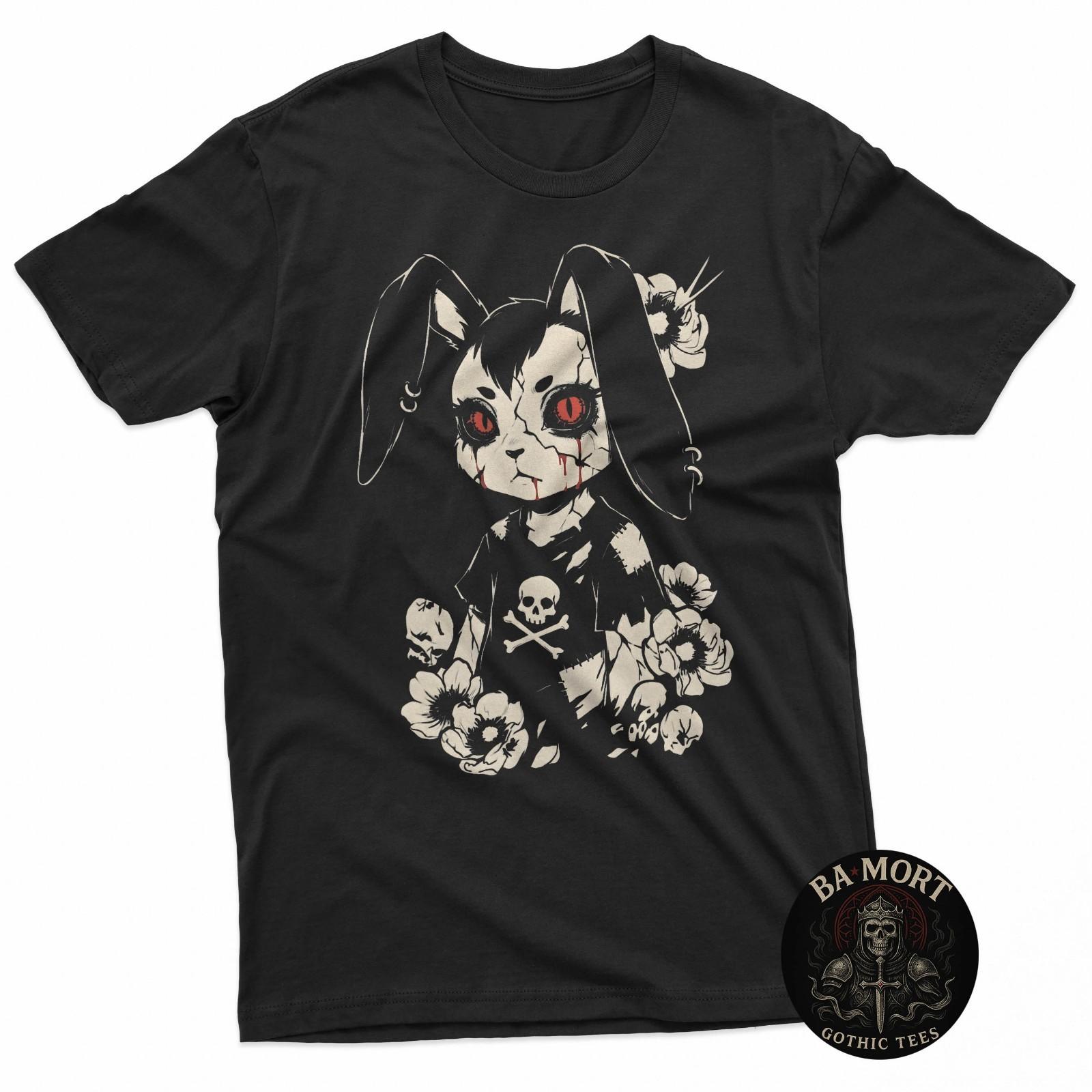 Creepy Bunny Rabbit Japanese Kawaii Manga Horror Goth T-Shirt S разноцветный