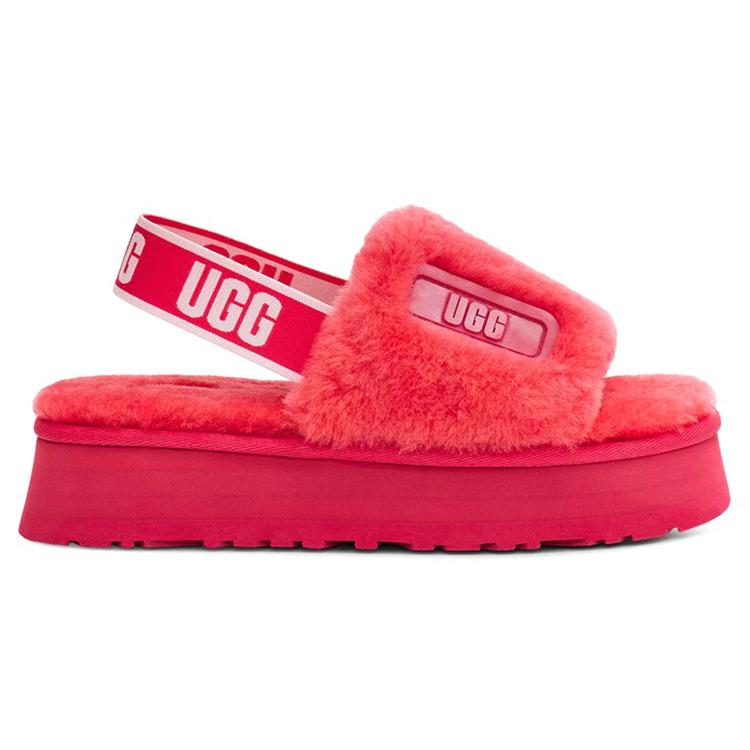 UGG DISCO Lammfell Stilvolle Sandale Damen Hibiskus Rosa 1112258-HSPK