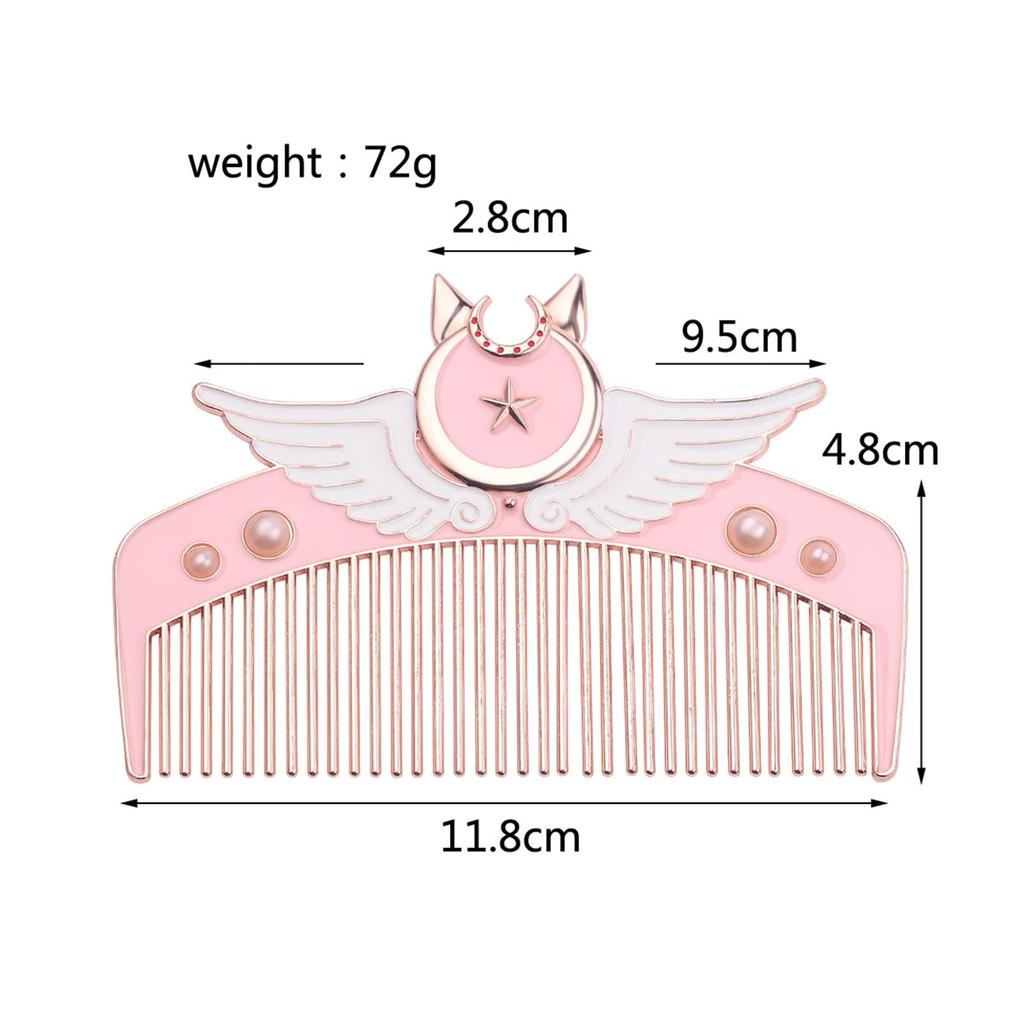 Cute Sailor Moon-inspired Comb, Made of Smooth Metal with a Smooth Finish. Perfect for Salons and Home Use. A Stylish and Cute Gift.