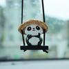 Car Panda Pendant Color Matching Swing Good Detail Colorfast Car Hanging Ornament Animal Mirror Hanging Pendant Car Interior Accessories