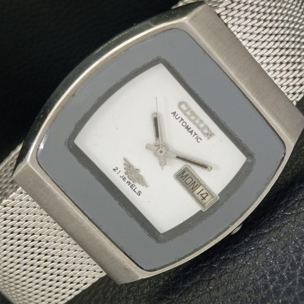 

ЯПОНИЯ ВИНТАЖНЫЕ ЧАСЫ CITIZEN АВТОМАТИЧЕСКИЕ 8200 МУЖСКИЕ С БЕЛЫМ ЦВЕТОМ ЦИФЕРБЛАТА a702142-5 R208-a702142