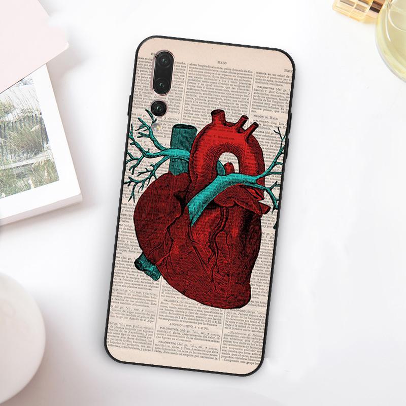 Human Anatomy Heart Art For Huawei Nova 11 10 9 SE Y70 Y60 Y90 Y61 Y91 Y73 Y72 12i 11i 8i P30 P40 Lite P60 Pro Case