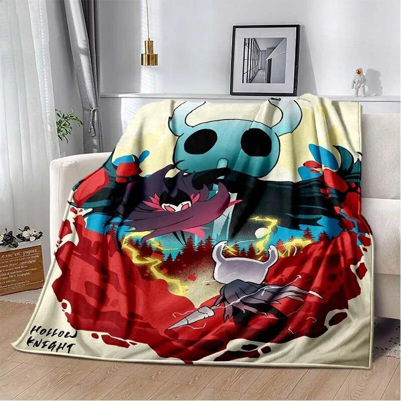 Spill Hollow Knight 3D-trykket Kunst Fleecepledd for Senger Fottur Piknik Tykk Dyne Sengeteppe Fleece Kastepledd
