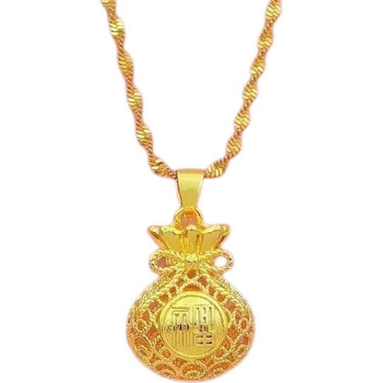 Gold Wave Chain Women s Flower Silk Hollow Pendant Necklace
