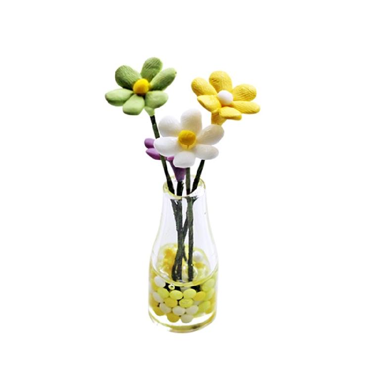 

Miniature Dollhouse Transparent Glass Vase Home Desktop Decoration Car Ornament 1