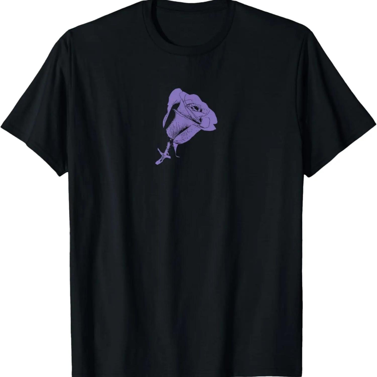 Purple Rose Flower T-shirt S чёрный
