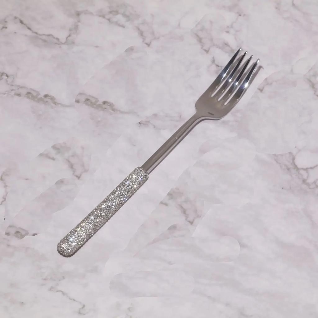 Luxury Spoon Fork Knife Set with Bling Sparkling Diamond 304 Stainless Steel Tableware Home Kitchen Wedding Supplies Cutlery