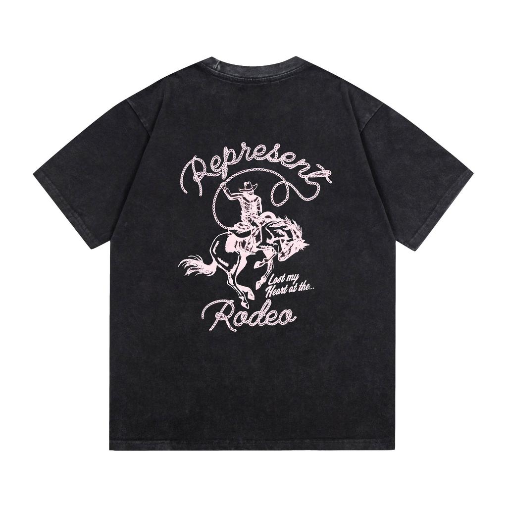 Summer Men's and Women's Represent "Rodeo Cowboy" Vintage Washed T-Shirt Streetwear