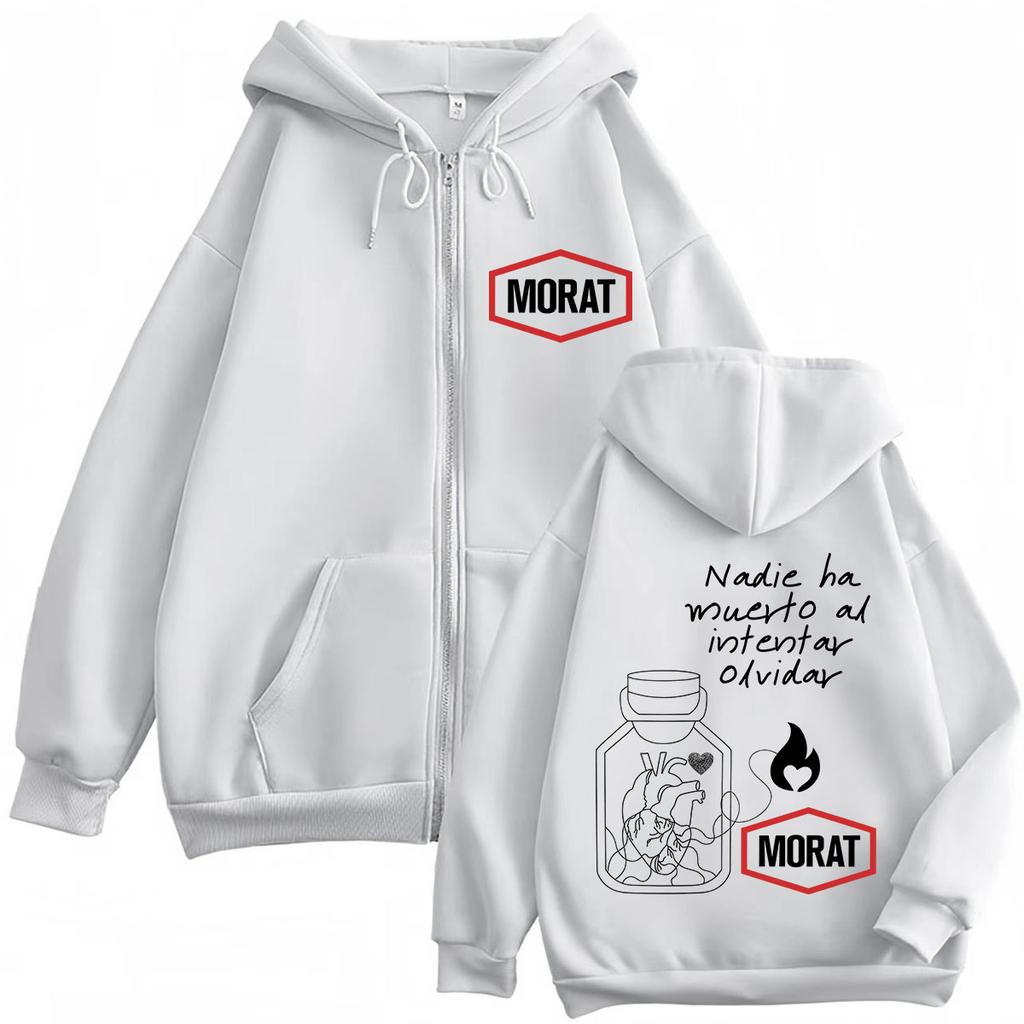 Band Morat World Tour Print Zipper Hoodie Men Women Fashion Harajuku Long Sleeves Loose Casual Sweatshirts Zip Up Jacket