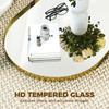 Wall Mirror, Bathroom Mirror with Elevated Aluminium Alloy Frame, 60 x 90 cm, Gold Tone