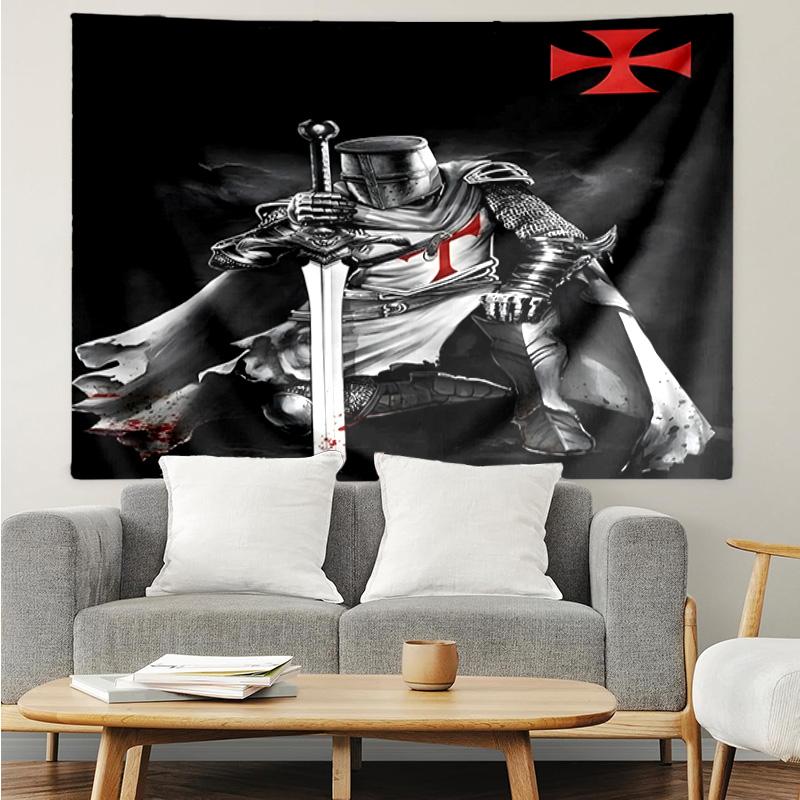 1PC Knightly Warrior In Armor K-pop music group Tapestry Accessories for Bedroom,Livingroom, dormitory Room Wall Decor Fan Birthday Gifts