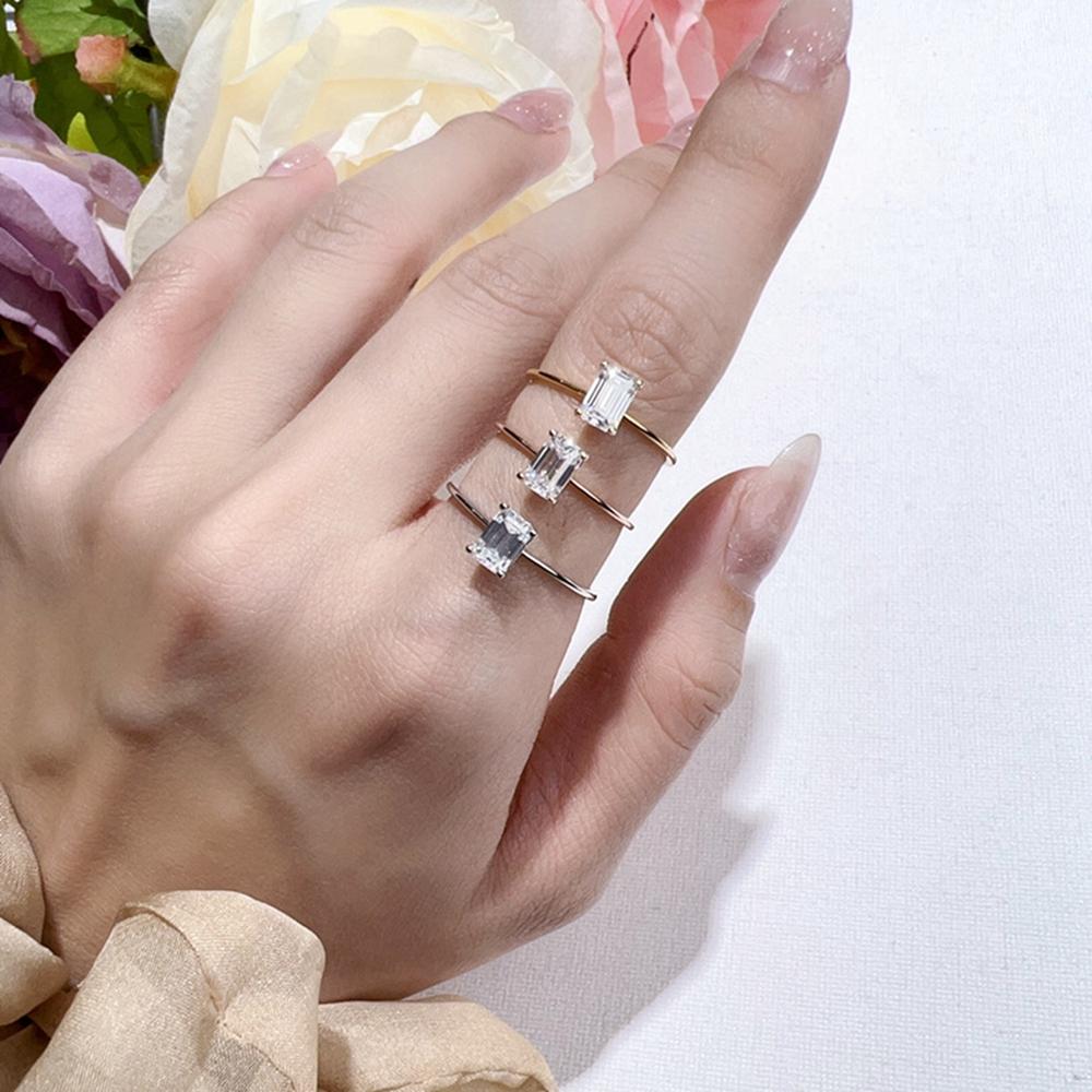 Vinregem 925 Sterling Silver 3EX VVS1 D Color Round Cut 4 MM 0.25CT Real Moissanite Diamonds Women Ring Wedding Party Fine Jewelry Gifts