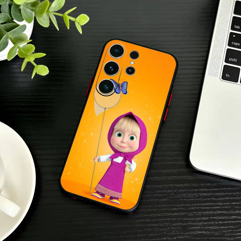 

Cute Masha and the Bears Phone Case For Samsung S26,S25,S24,S23,S22,S21,S20,Plus,Fe,Lite,Others Black Cover Samsung S21 s305G