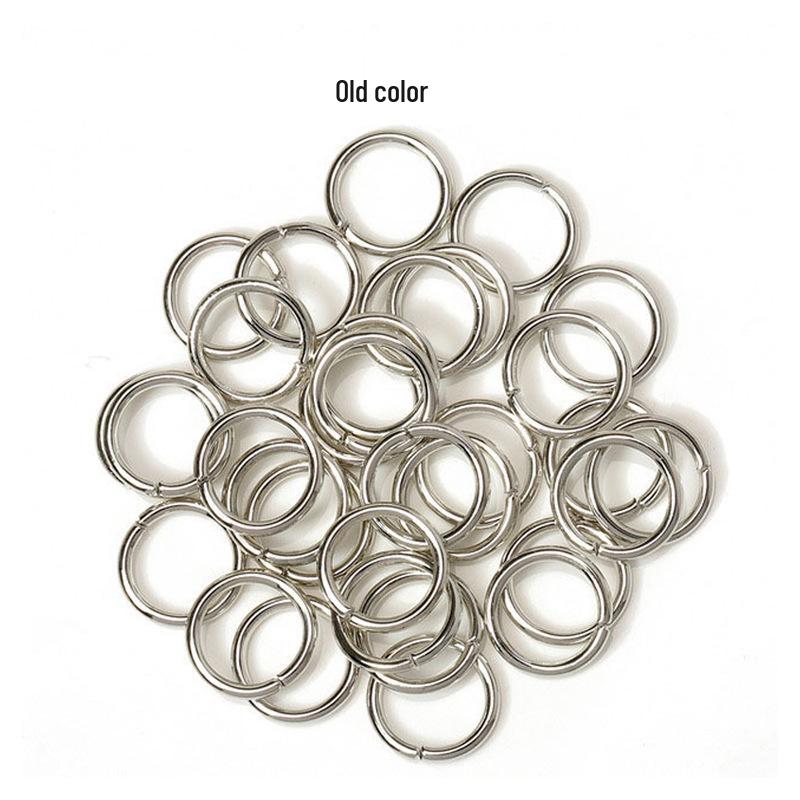 Color-preserving KC Gold Jump Rings: 200 Single Loop Flat Mouth Iron Connectors for DIY Bracelets & Necklaces