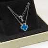 High-end Lucky Four-leaf Clover Necklace for Women 18k Agate High-end Carved Clavicle Chain