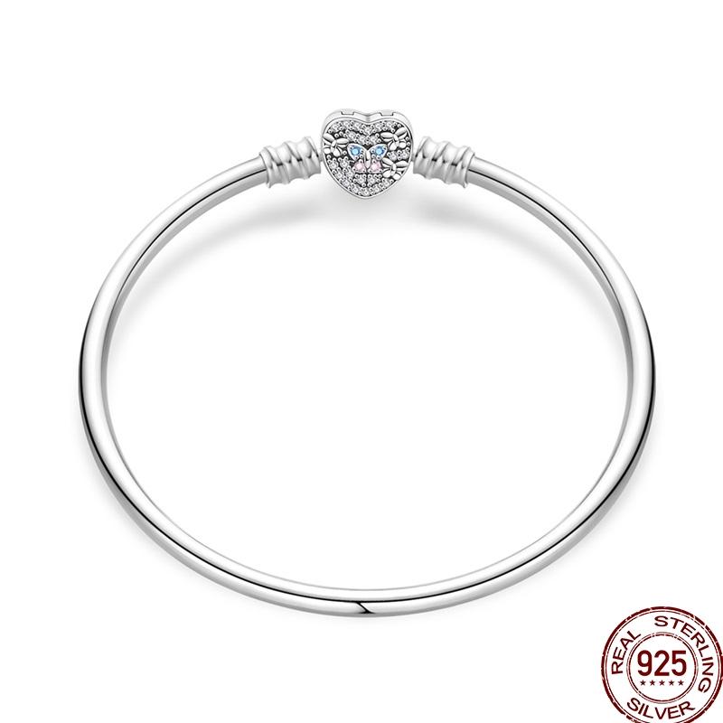925 Sterling Silver 17-20CM Original Bracelets Heart Moon Sun Clasp Bead Charm Bracelet Fit DIY Charms Beads for Women Jewelrys