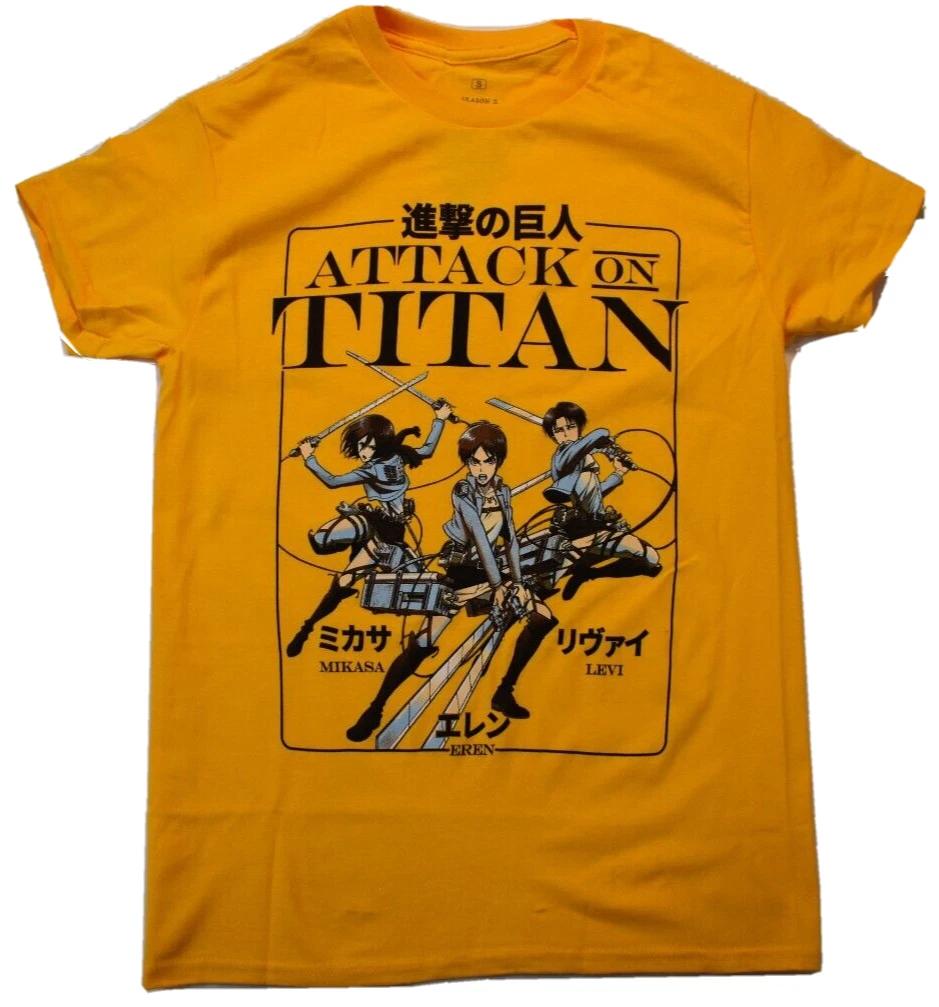 

Ripple Junction Mens Attack On Titan Season 2 Mens Mikasa, Levi,Erin Shirt New S 2XL