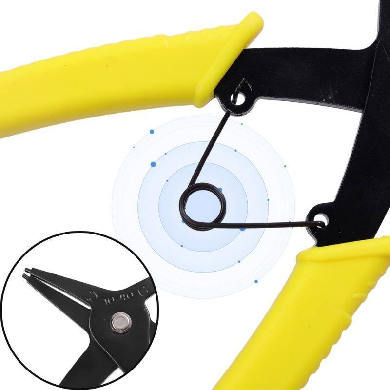 Clește pentru inele de fixare 2 în 1 Instrument multifuncțional de mână pentru întreținere auto Dispozitiv de îndepărtare a inelului extern intern Clește pentru inele cu 4 căi