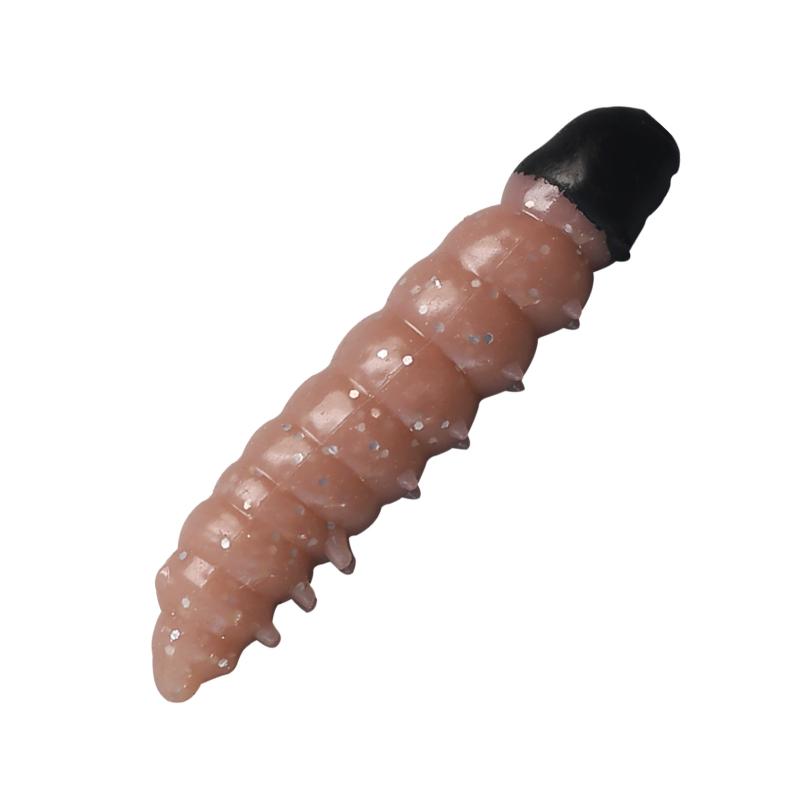 12Pcs Floating Worm Lures 1.1G/38Mm Trout Fishing Soft Lure Shrimp-Scented Bait Artificial Silicone Trout Plastic Baits