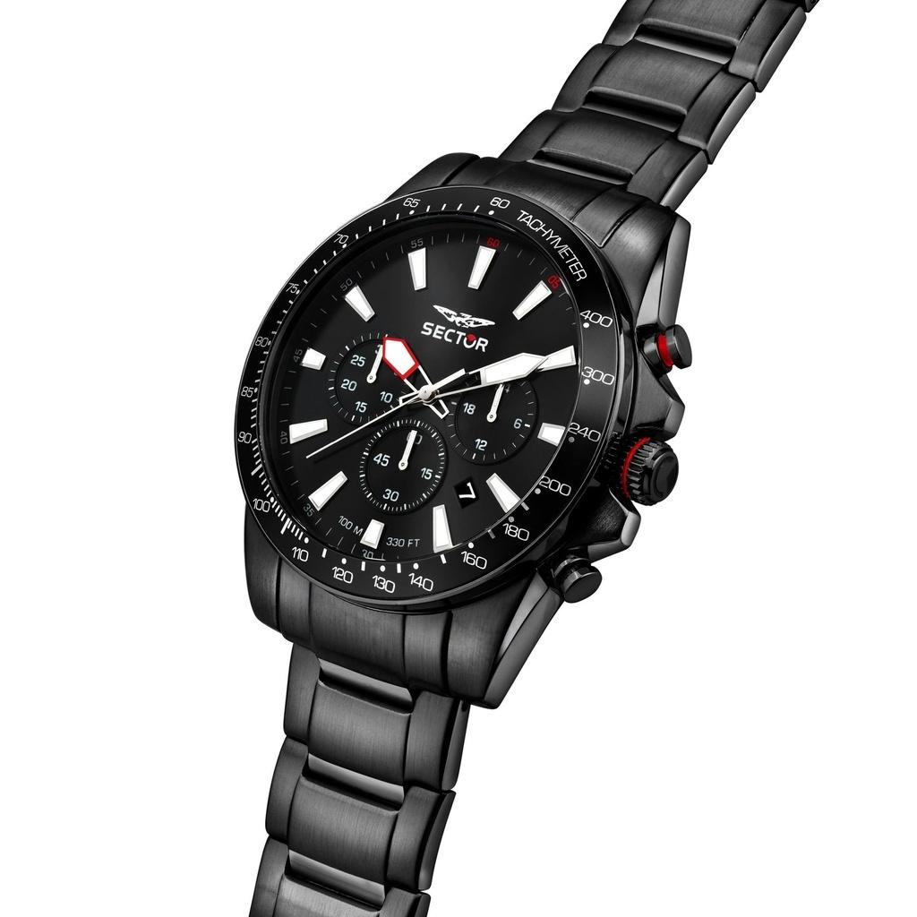 Sector 450 Chronograf Nerezová ocel Černý ciferník Quartz R3273776006 100M Pánské hodinky