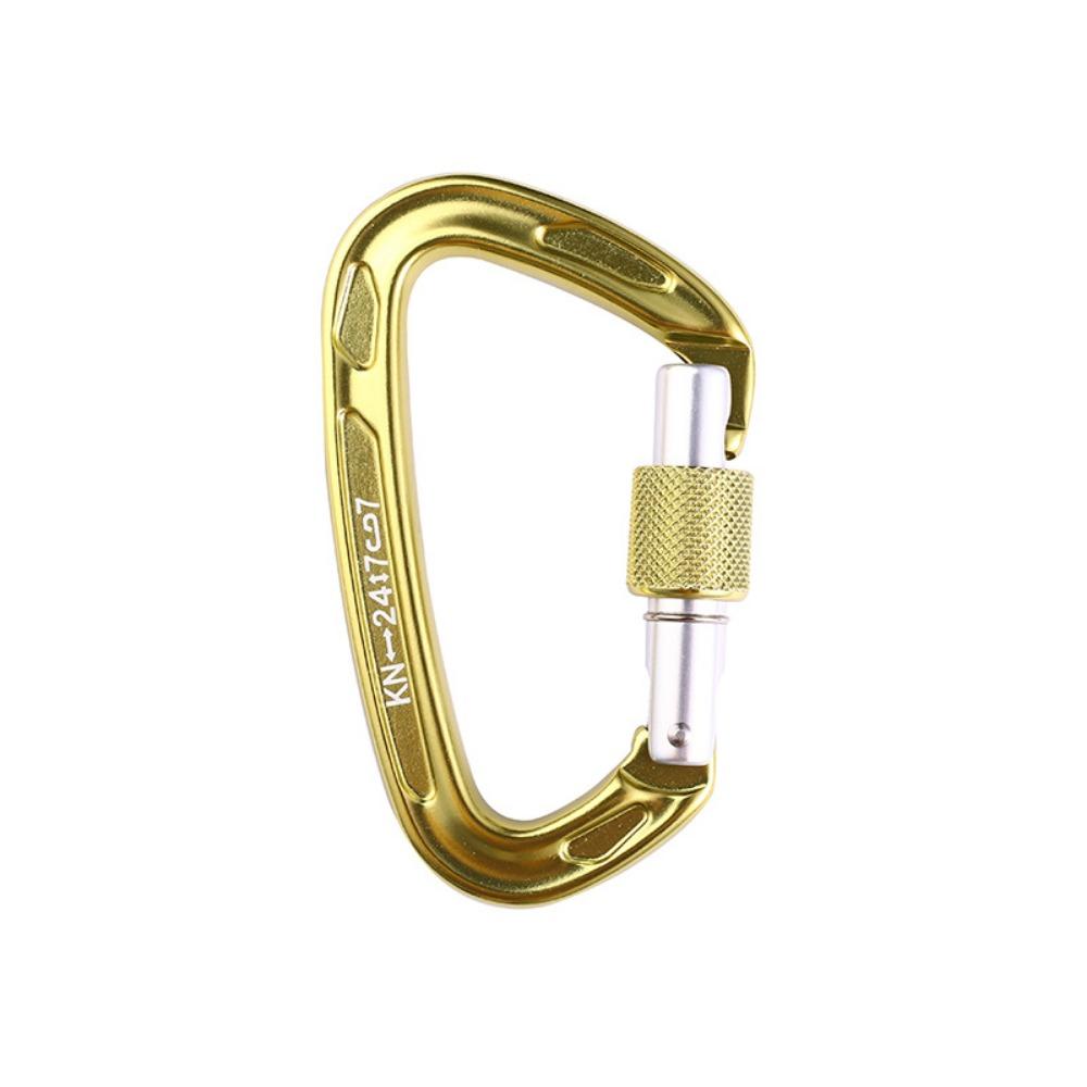 24KN Professional Safety Carabiner Aluminum 8 Colors Climbing Buckle Mountaineering Protective Equipment D Shape Key Hooks зелёный
