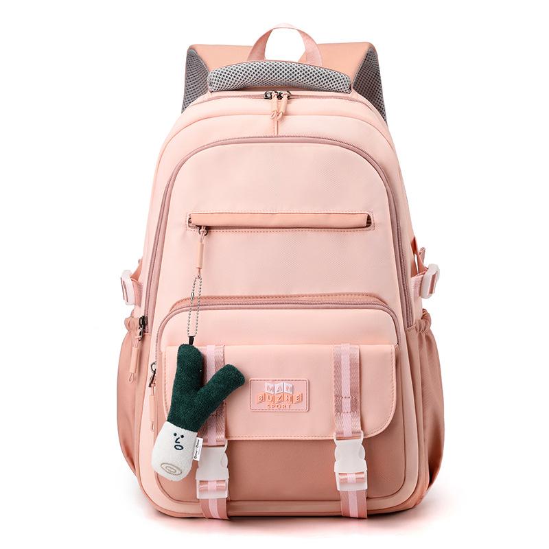 

Рюкзак великої місткості, унісекс, шкільний та для подорожей, для студентів Bag with Accessories рожевий