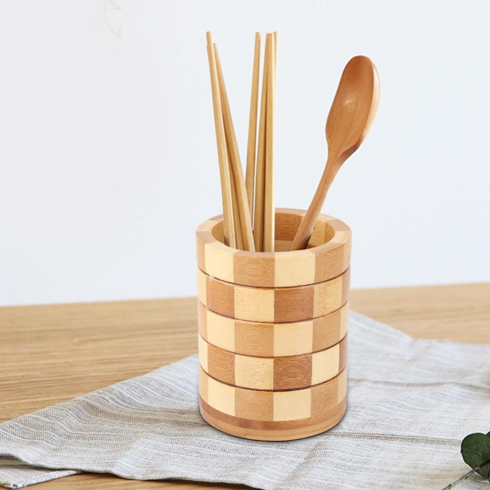 

Round Shaped Chopsticks Storage Rack Wooden Material Tableware Storage Rack Kitchen Use