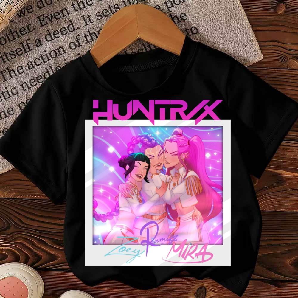 Harajuku Child Clothes Fashion Kids T-Shirt Girls Boys Clothing Kpop Demon Hunter HuntrX Graphic Short Sleeve Tees Tops/