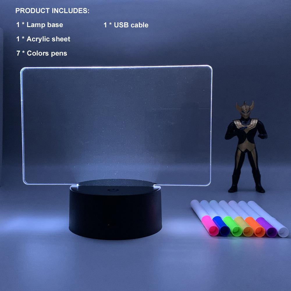 Creative Led Night Light Note Board Message Board With Pen USB Power Decor Night Lamp Message Board 3D Lights