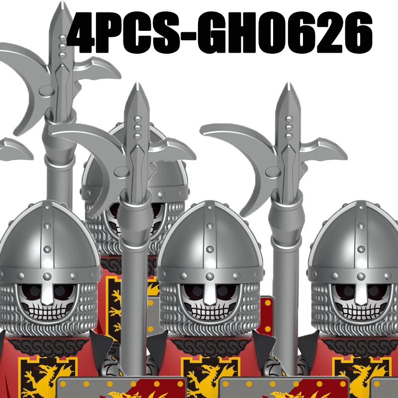 Medieval Military Europe King Soldier Figures Building Blocks Castle Lion Knight Sword Infantry Weapon Warrior Bricks Toys Gifts