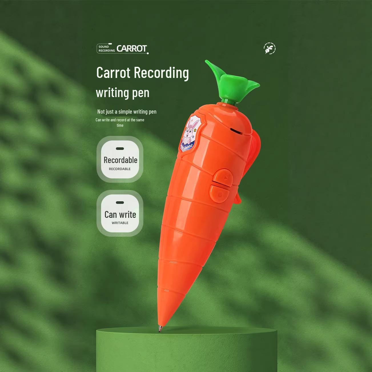 Zootopia Cartoon Carrot Student Voice Recorder Ballpoint Pen Toy Recording + Writing [Carrot Recorder Pen]