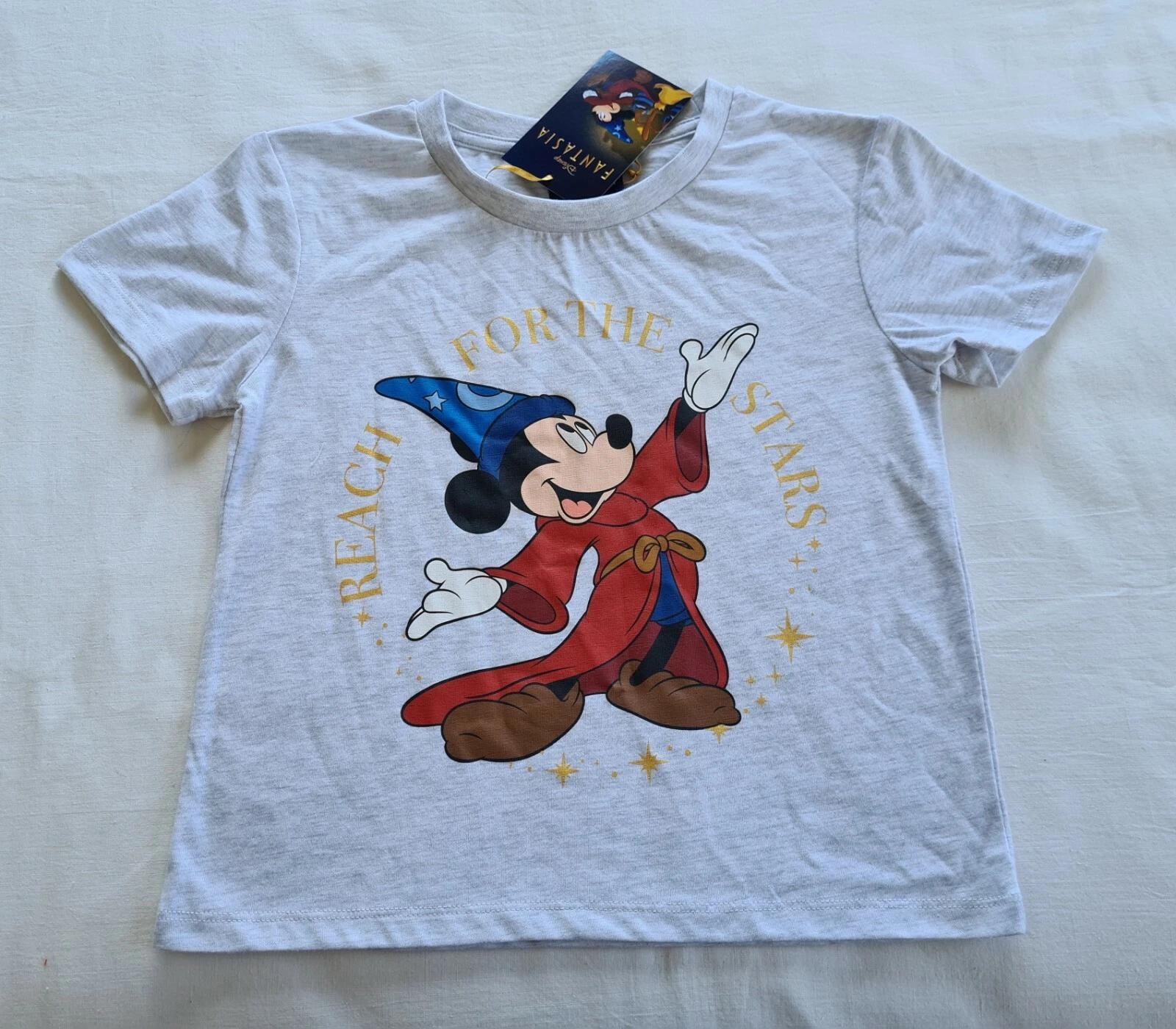 Disney Fantasia Girls Mickey Mouse Grey Printed Short Sleeve T Shirt Size 8 New S