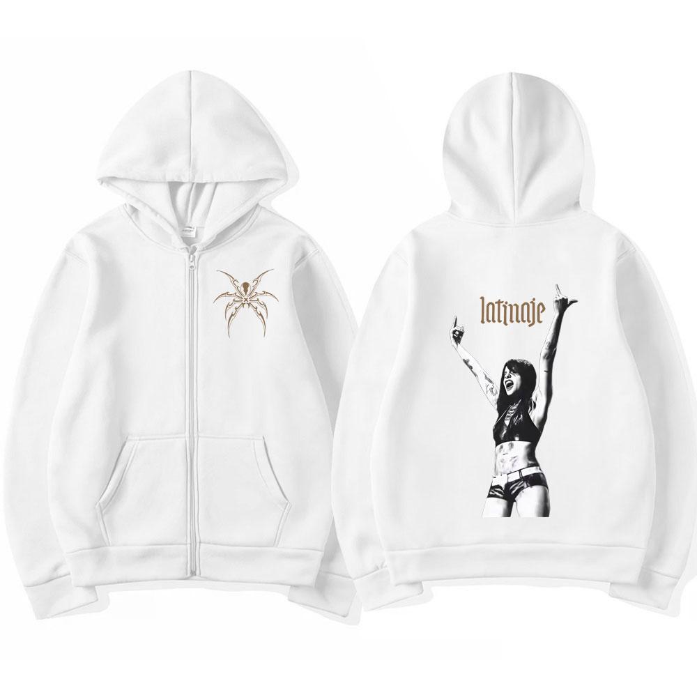 Sängerin Cazzu Album Cover Reißverschluss Kapuzenpullover Herren Damen Mode Übergroße Kleidung Trend Stil Sweatshirts Langarm Jacken