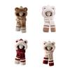 3 in 1 Hat Scarf Gloves Set Bear Ear Decor Thickened Plush Winter Hat Matching Scarf Gloves Function Cold Weather Outfit