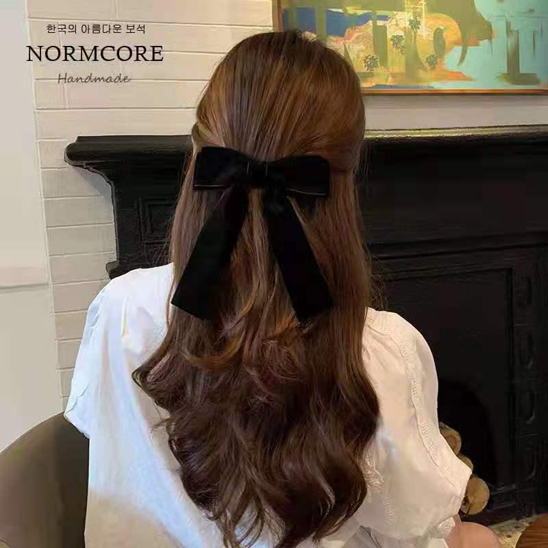 Korean Velvet Bowknot Hair Clip - Simple & Stylish Duckbill Design
