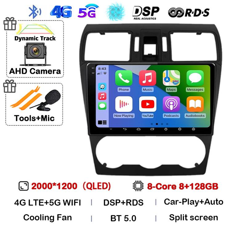 Android 14 Carplay For Subaru Forester 4 SJ XV 2012 2013 2014 2015 Car Radio Multimedia Player GPS Stereo 360 Camera Head Unit