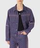 Marine Serre (M) Moon Laser Denim Trucker Jacket Lavender Moon Laser Denim Trucker Jacket Pu20 Lavender