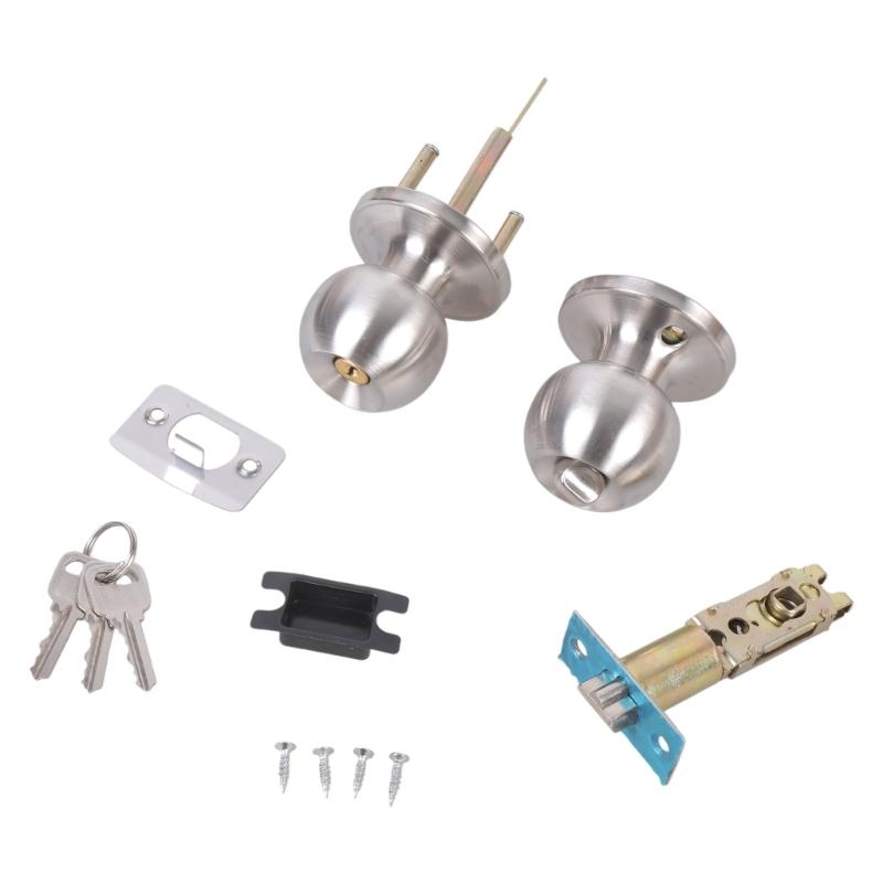 

Round Door Knobs Knobset Round Shaped Nonlocking Doorknob Stainless Steel Rotation Round Door Knobset Handle Enduring 1